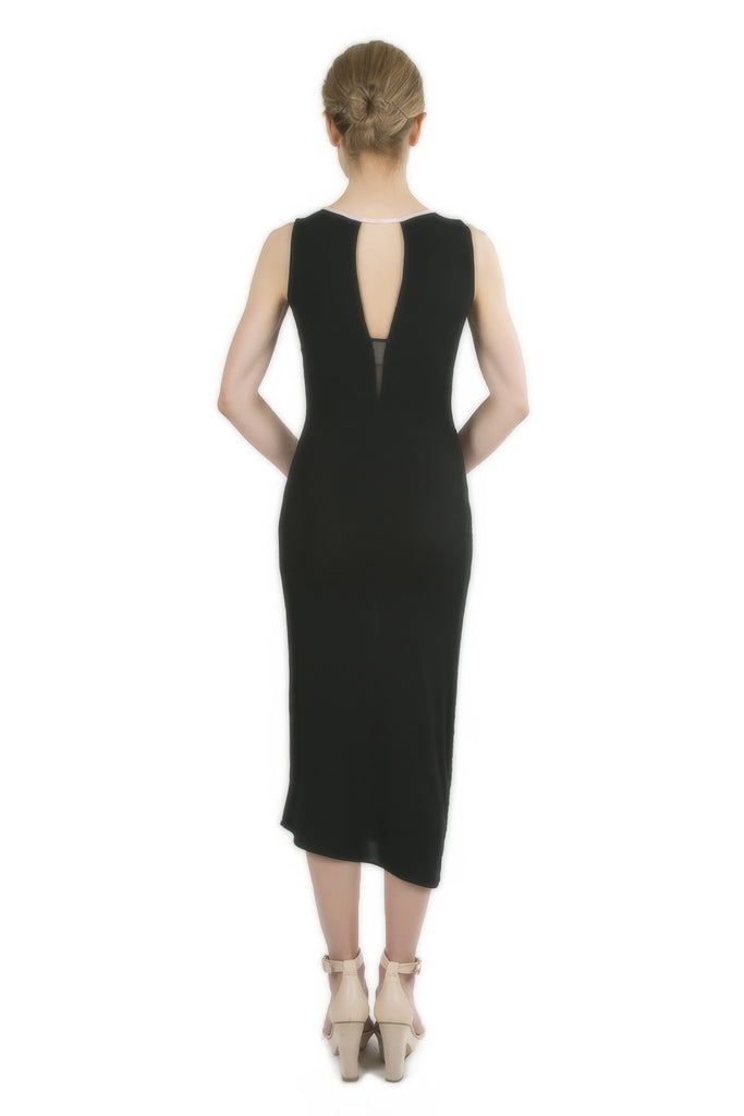 Gia Convertible Elegant Cocktail Dress with Adjustable Hemline C10064_BLKZ_Look1_Bk_style1