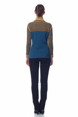 Izolda Reversible Turtle Neck Pullover - Camel/Blue S10060_CMLZ_look1_fr_zoom_style1