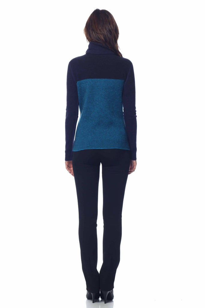 Izolda Reversible Turtle Neck Pullover - Navy/Blue S10060_NVYZ_look1_fr_zoom_style1