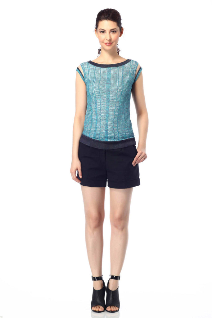 Azzurra Boat Neck Reversible Top S10078_BLUZ_Look1_fr_style1