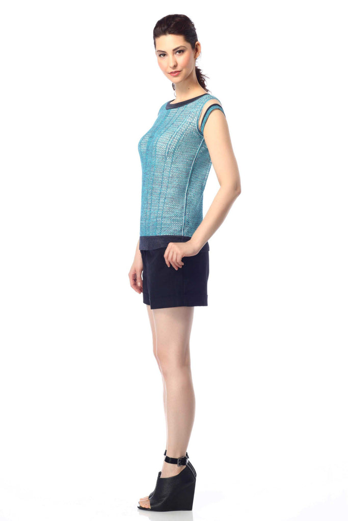 Azzurra Boat Neck Reversible Top S10078_BLUZ_Look1_fr_style1