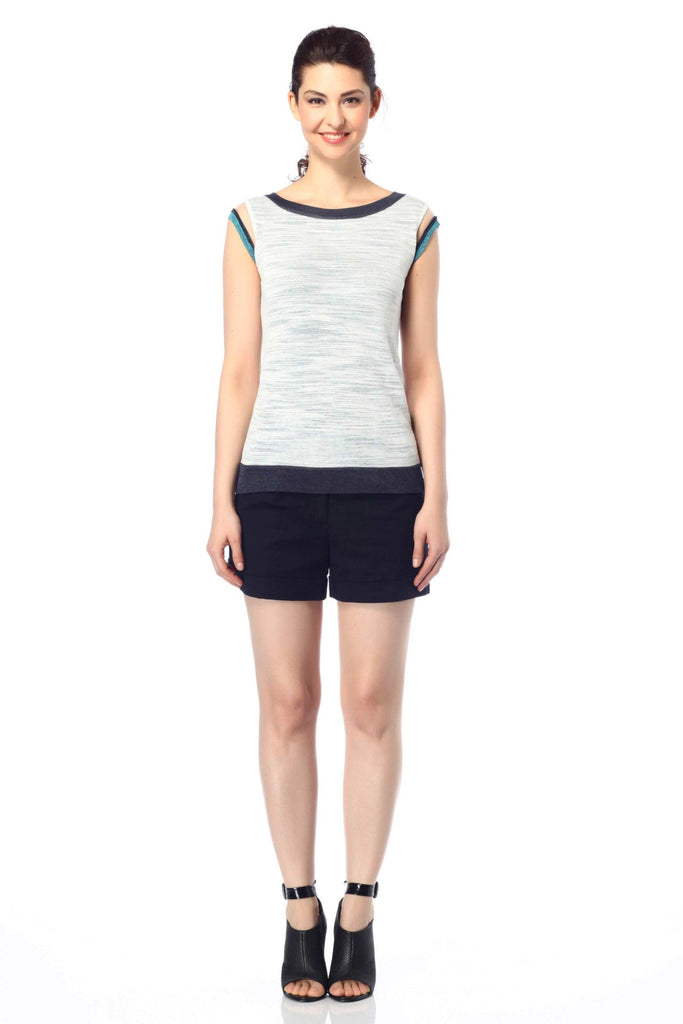 Azzurra Boat Neck Reversible Top S10078_BLUZ_Look2_fr_style2