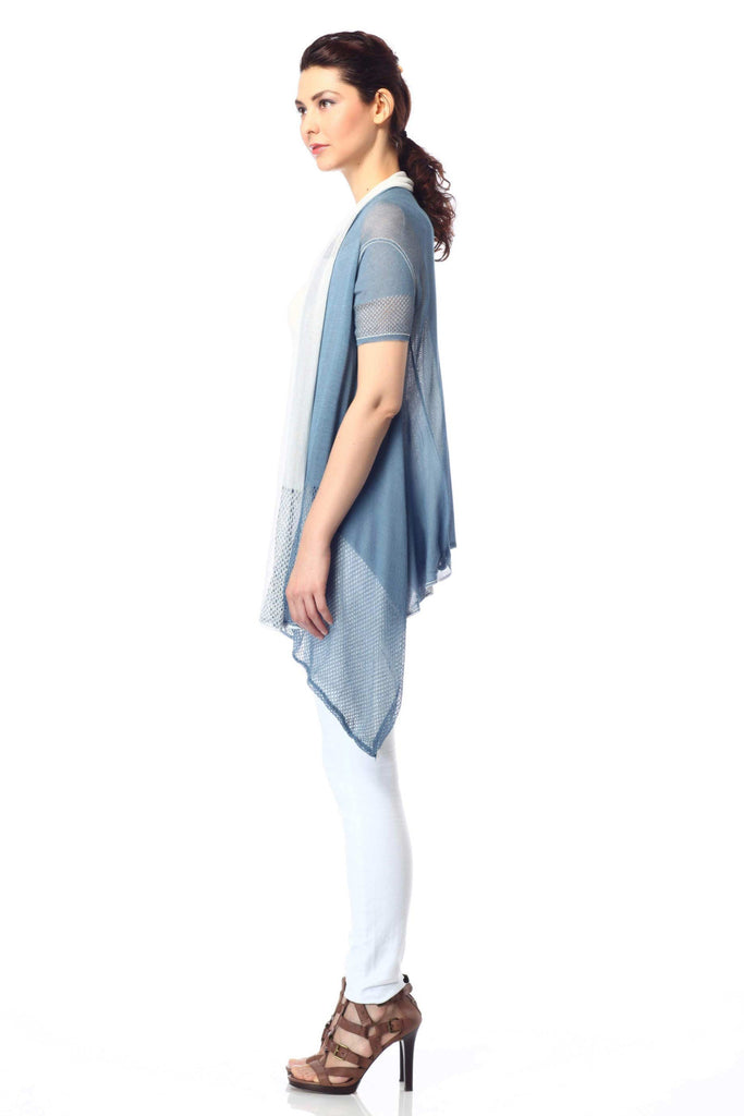 Arianna Reversible Draped Cardigan with Lace Detail S10083_LBLZ_Look1_fr_style1