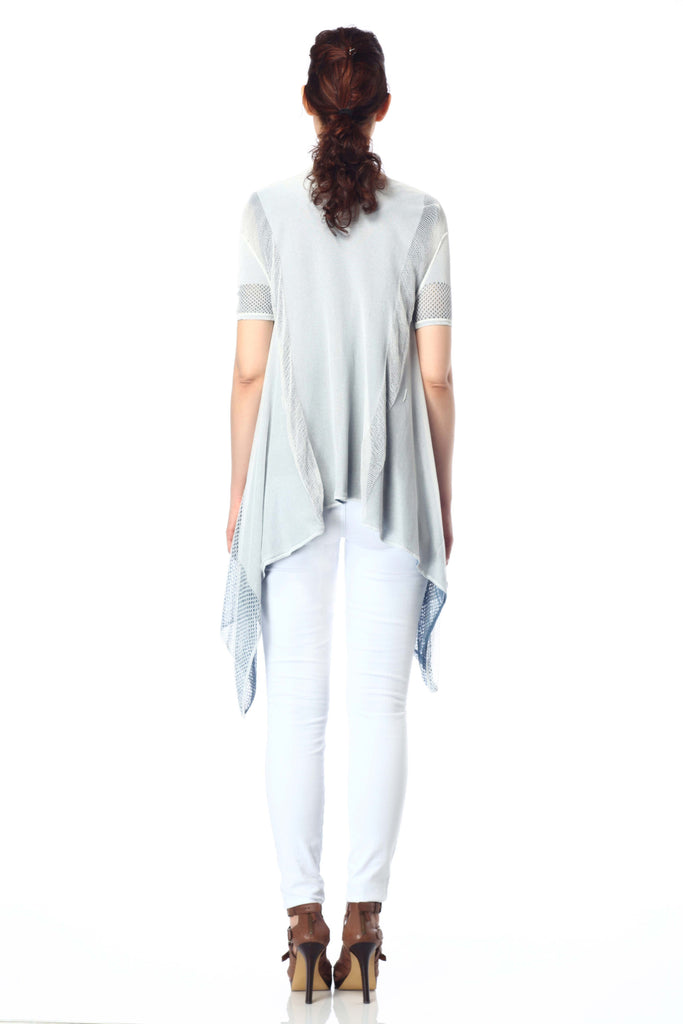 Arianna Reversible Draped Cardigan with Lace Detail S10083_LBLZ_Look2_bk_style2