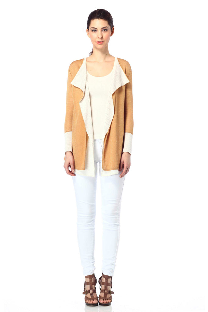 Perla Reversible Draped Jacket/Coat with Matching Sash S10087_GLDZ_Look2_fr_style1