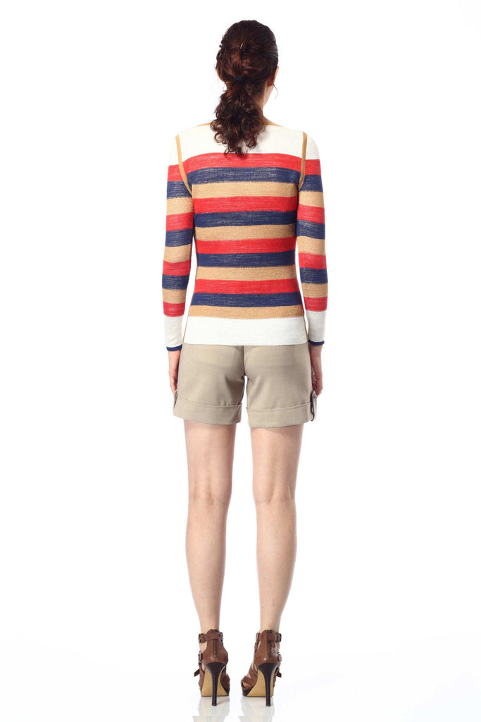 Elena Reversible Boat Neck Stripe Pullover S10088_BLUZ_Look1_fr_style1