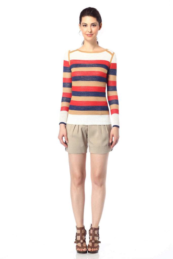 Elena Reversible Boat Neck Stripe Pullover S10088_BLUZ_Look1_fr_style1