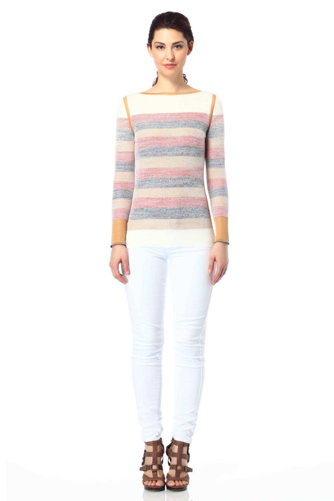 Elena Reversible Boat Neck Stripe Pullover S10088_BLUZ_Look2_fr_style2
