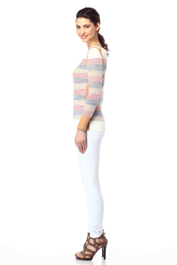 Elena Reversible Boat Neck Stripe Pullover S10088_BLUZ_Look2_fr_style2