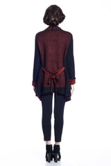 Eleanor Reversible Draped Cardigan - Red/Black S10097_REDZ_Look1_fr_style1