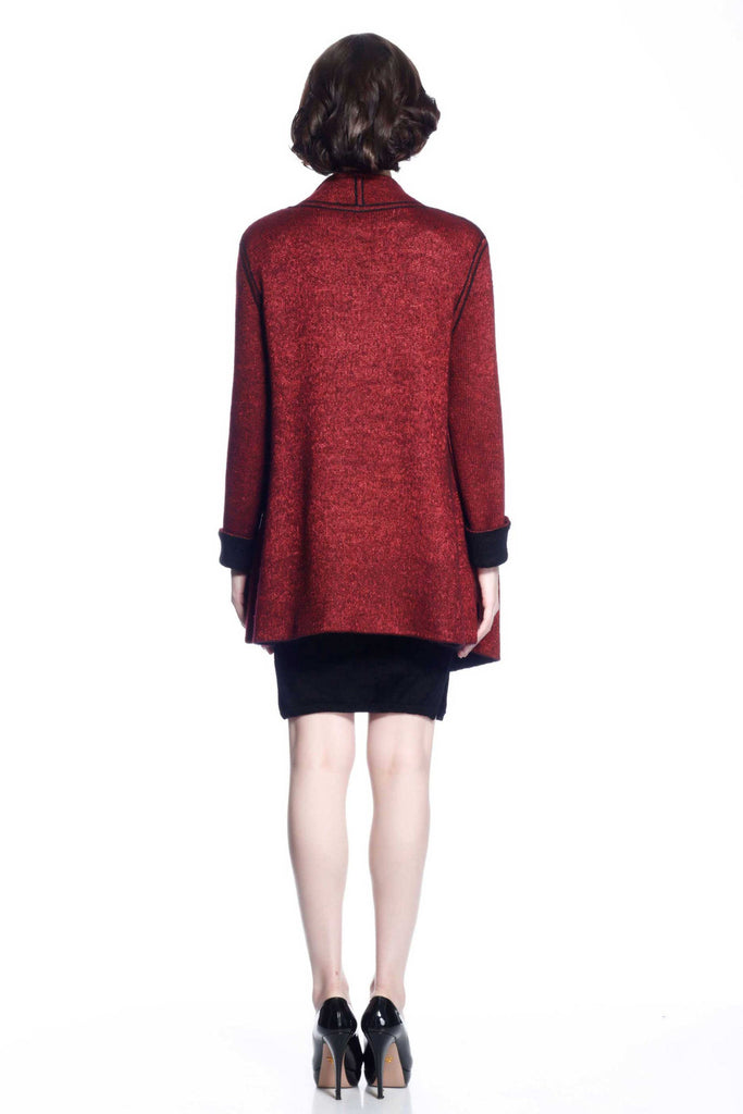 Eleanor Reversible Draped Cardigan - Red/Black S10097_REDZ_Look2_fr_style2