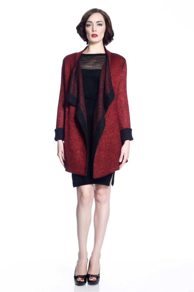 Eleanor Reversible Draped Cardigan - Red/Black S10097_REDZ_Look2_fr_style2