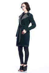 Margaret Reversible Wool/Cashmere Coat- Green/Grey S10098B_GRNZ_Look1_fr_style1