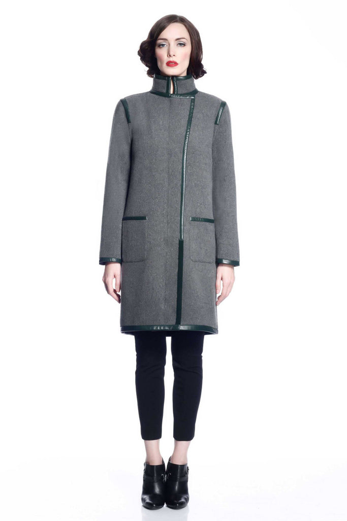 Margaret Reversible Wool/Cashmere Coat- Green/Grey S10098B_GRNZ_Look2_fr_style2