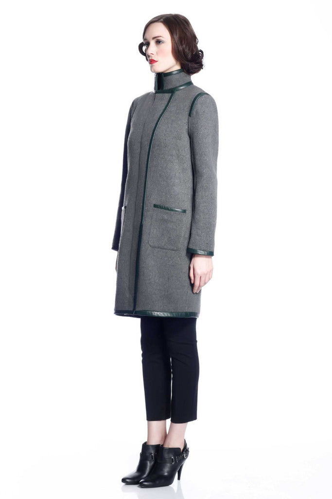 Margaret Reversible Wool/Cashmere Coat- Green/Grey S10098B_GRNZ_Look2_fr_style2