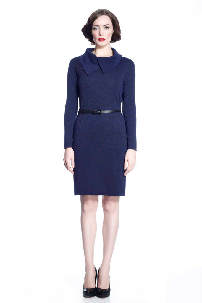 Genevieve Elegant Reversible Dress- Navy/Grey S10099_NVYZ_look2_fr_style2