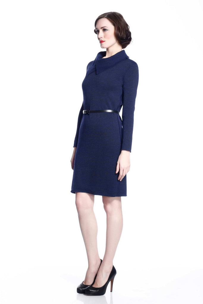 Genevieve Elegant Reversible Dress- Navy/Grey S10099_NVYZ_look2_fr_style2