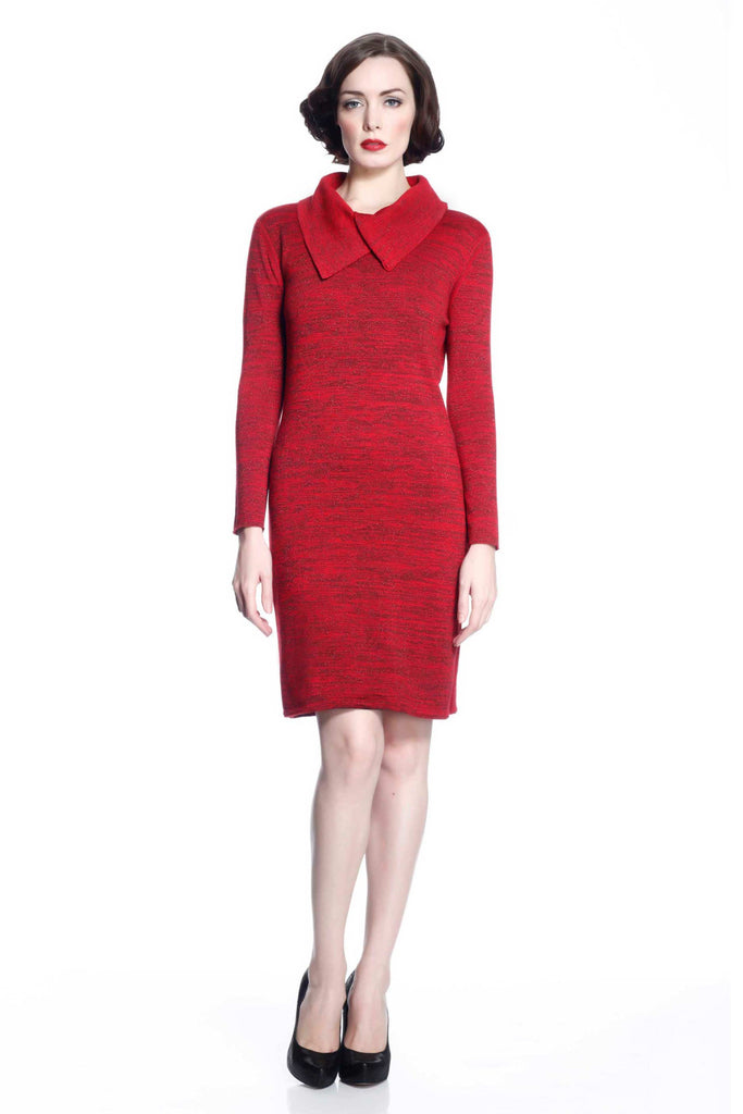 Genevieve Elegant Reversible Dress - Red/Black S10099_REDZ_look2_fr_style2