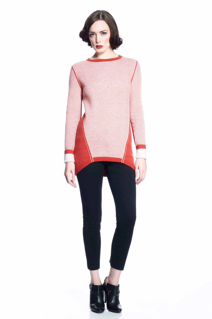 Claudette Reversible Pullover - Red S10102B_REDZ_Look1_fr_style2