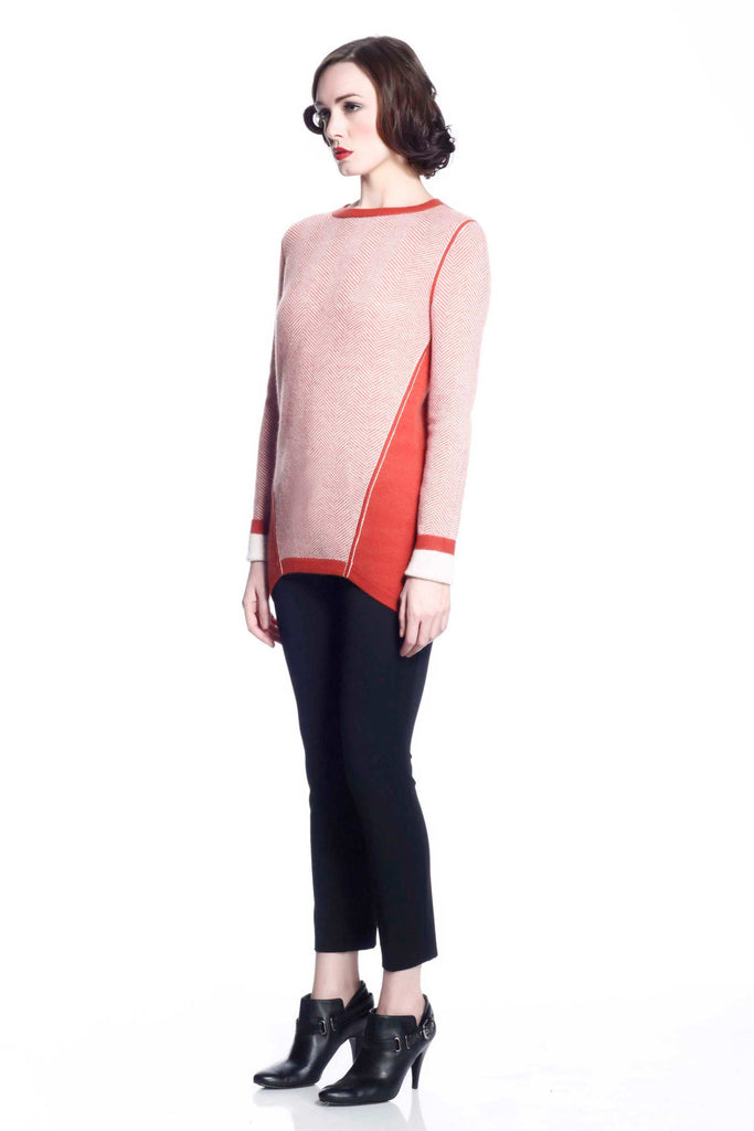 Claudette Reversible Pullover - Red S10102B_REDZ_Look1_fr_style2
