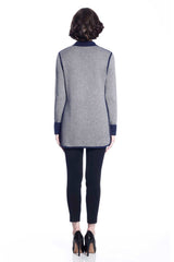 Vivian Reversible Wool Cardigan/jacket - Navy/Grey S10104A_NVYZ_look1_fr_style1