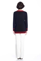 Blanche Reversible V Neck Pullover - Red/Black S10106B_REDZ_Look1_fr_style1