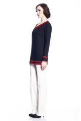 Blanche Reversible V Neck Pullover - Red/Black S10106B_REDZ_Look1_fr_style1