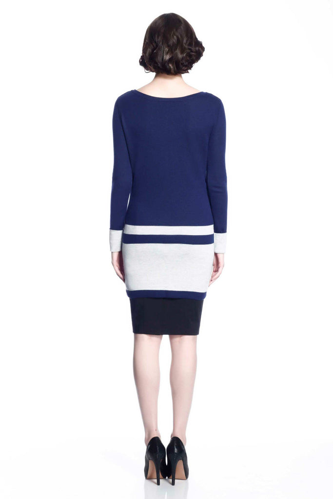 Loretta Reversible Dress/Pullover - Navy/Grey S10107_NVYZ_look1_fr_style1