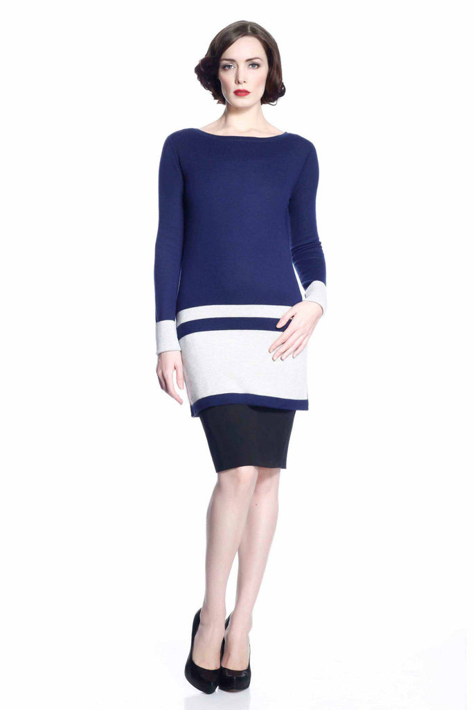 Loretta Reversible Dress/Pullover - Navy/Grey S10107_NVYZ_look1_fr_style1