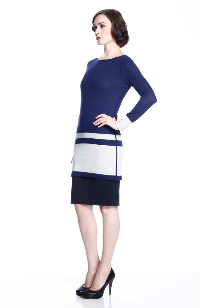 Loretta Reversible Dress/Pullover - Navy/Grey S10107_NVYZ_look1_fr_style1