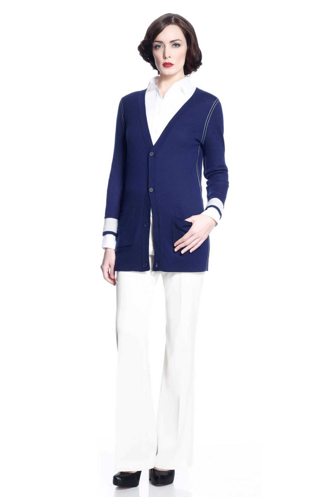Myrna V-Neck Reversible Cardigan - Navy/Grey S10108A_NVYZ_Look2_fr_style2