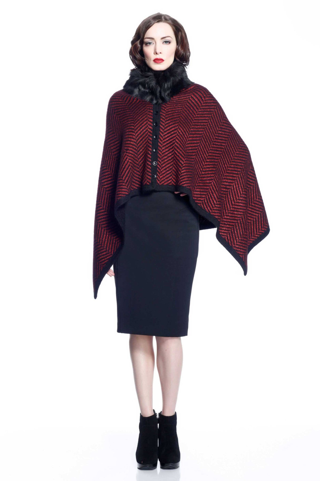 Marcella Reversible 4-Way Cape with Detachable Collar – Jia Collection