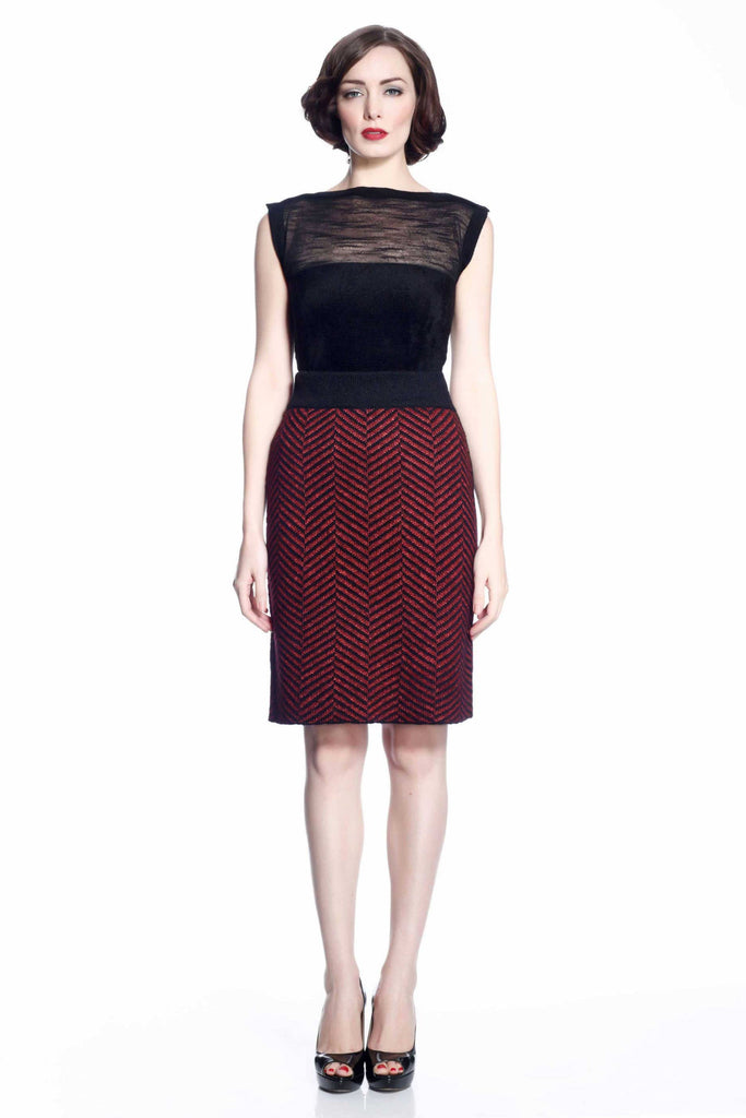 Glenda Reversible Pencil Skirt S10121_BLKZ_Look1_fr_style1