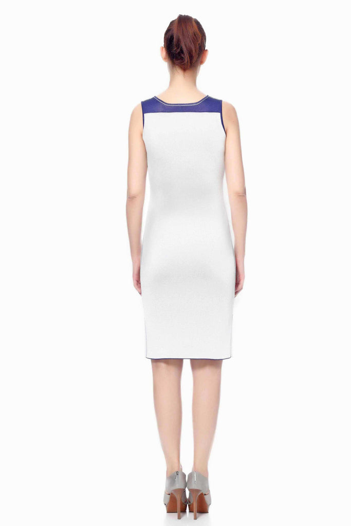 Estee Elegant V-Neck Sleeveless Reversible Dress S10133A_NVYZ_Look2_Fr_style1