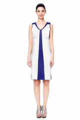 Estee Elegant V-Neck Sleeveless Reversible Dress S10133A_NVYZ_Look2_Fr_style1