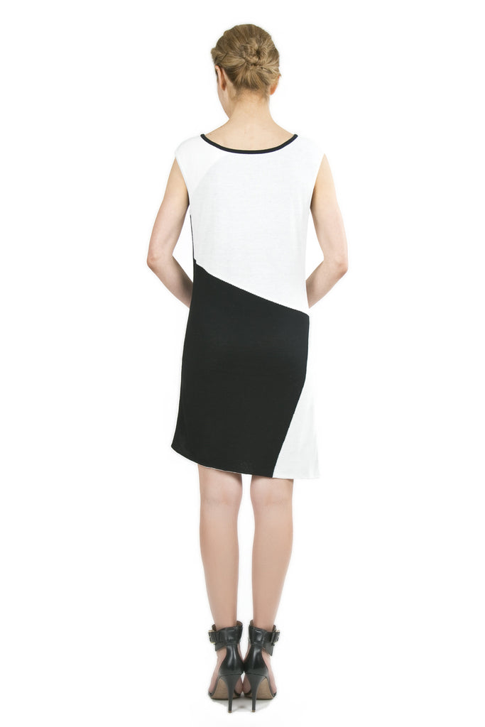Erika Reversible Cocktail Dress with Lace/Fringe Details S10163_BLKZ_Look1_Bk_style2