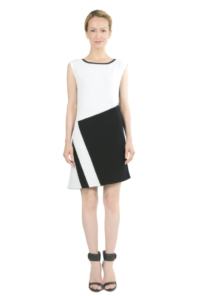 Erika Reversible Cocktail Dress with Lace/Fringe Details S10163_BLKZ_Look1_Fr_style2
