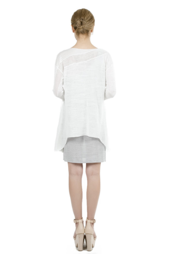 Dorris 3-Way Convertible White Cardigan Dress S10164_WHT0_look1_bk_style1