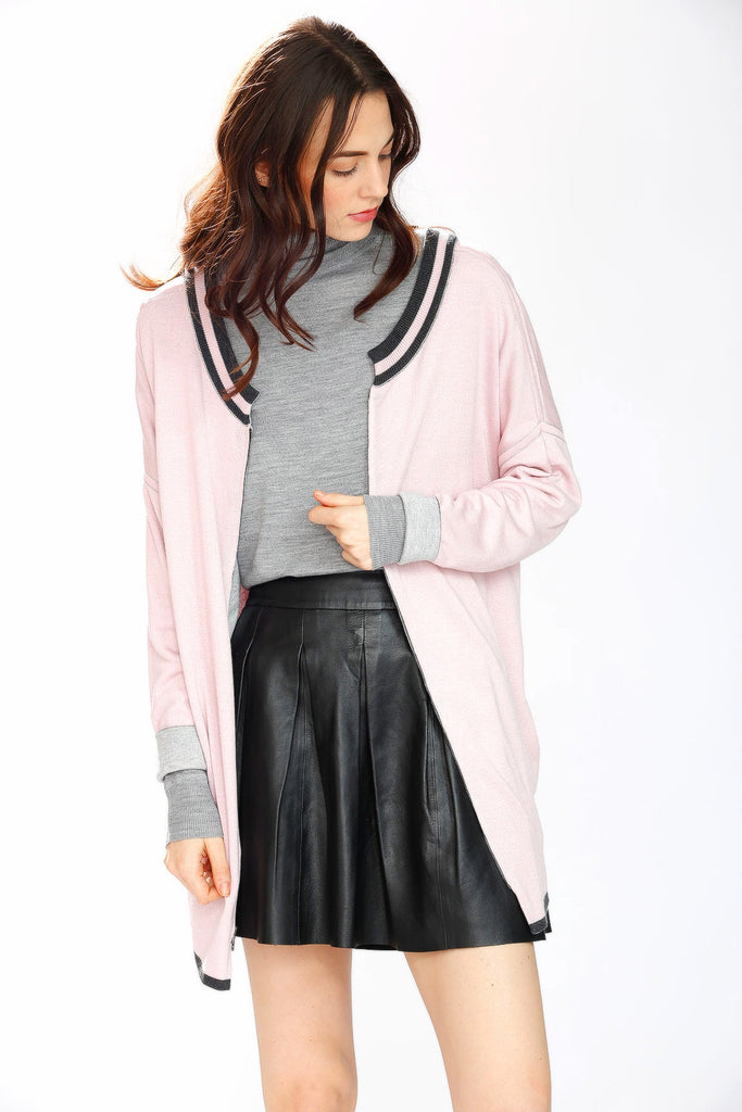 Alex Reversible Silk/cashmere pullover/cardigan - Pink/Grey S10178B-Alex-F-02_style1
