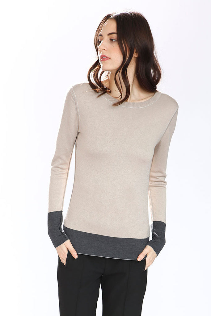 Taylor Reversible Silk/Cashmere Pullover – Grey/Beige/Charcoal S10179A-Taylor-F-02_style2