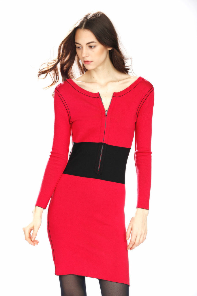 Erin Soft Silk/Cashmere Reversible 4-Way Dress - Red/Black S10181B-Erin-F-01_style2
