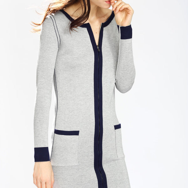 【極美品】/GADIDANONIEM JUDE / GRAY Danielle Reversible 4-Way Silk/Cashmere Cardigan/Dress – Navy/Grey